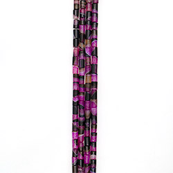 Агат черный с кварцем тонированный розовым цилиндр 12*8 мм