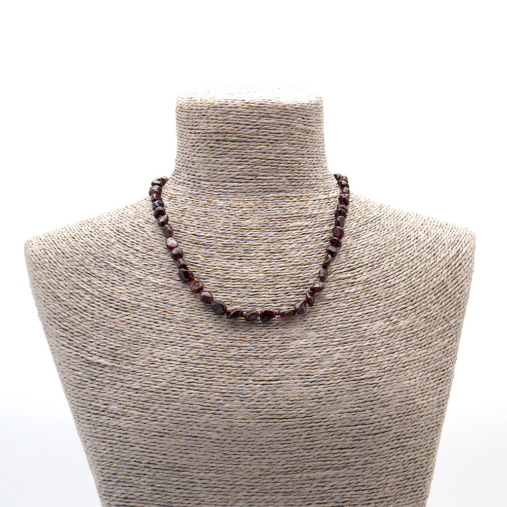 Фото товара бусы из граната галтовка 9*7 мм