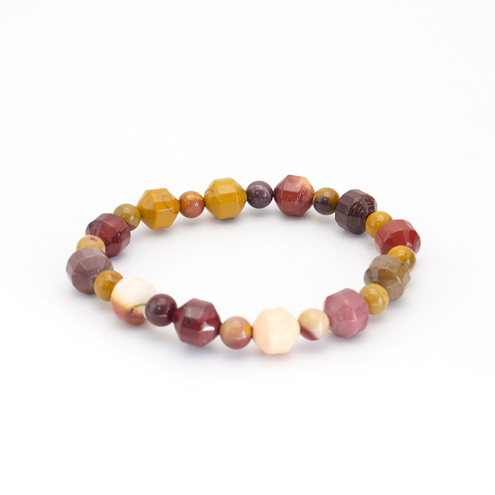 Фото товара браслет из яшмы мукаит биконус 10 мм