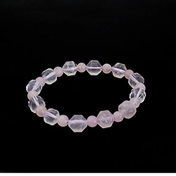 Браслет из розового кварца биконус 10 мм