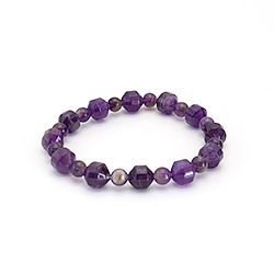 Браслет из аметиста биконус 10 мм