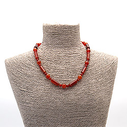 Бусы из сердолика рыжего однотонного цилиндр