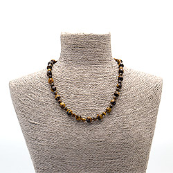 Бусы из тигрового глаза биконус граненый