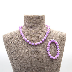 Бусы,браслет из кальцита тонированного сиреневого шар