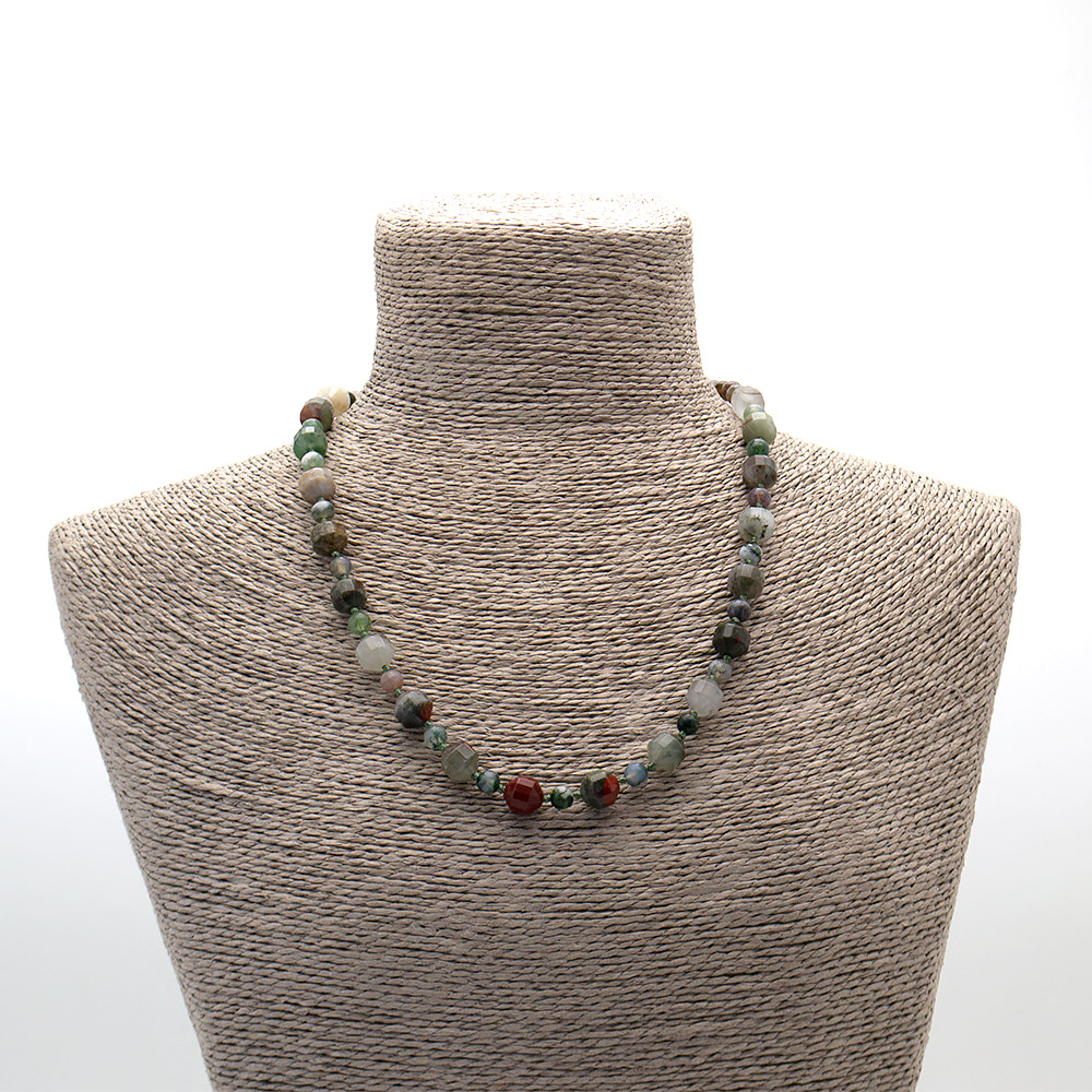 Фото товара бусы из гелиотропа биконус граненый