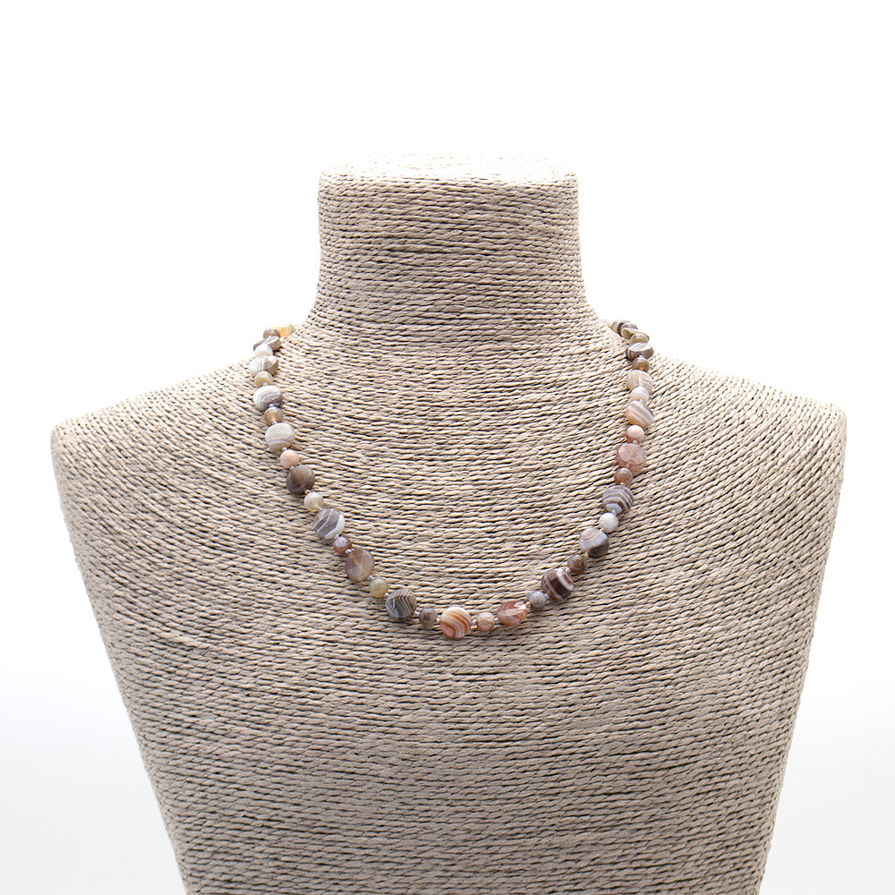 Фото товара бусы из агата ботсвана таблетка граненая 10 мм