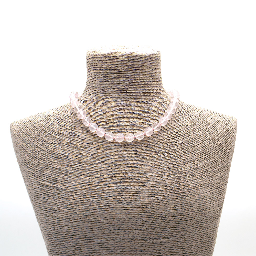 Фото товара бусы из розового кварца шар граненый 10мм