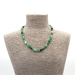 Бусы из агата тонированного зеленого бочонок 12*8 мм