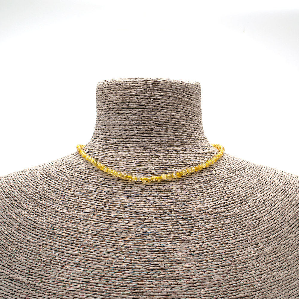 Фото товара бусы-чокер из цитрина шар 4 мм