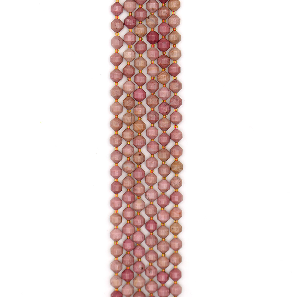 Фото товара родонит розовый биконус грань 10 мм