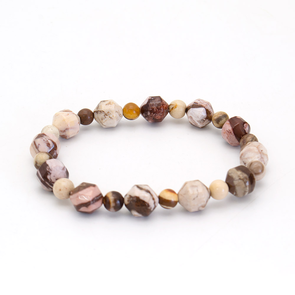 Фото товара браслет из яшмы зебровой биконус граненый 10 мм