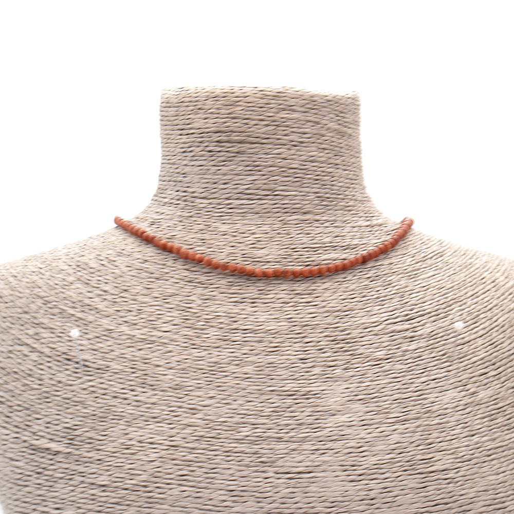 Фото товара бусы-чокер из авантюрина синтетического коричнего 4 мм