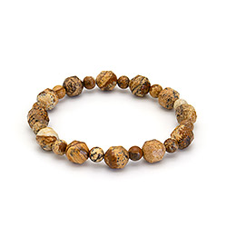 Браслет из яшмы песчаной биконус граненый 10 мм