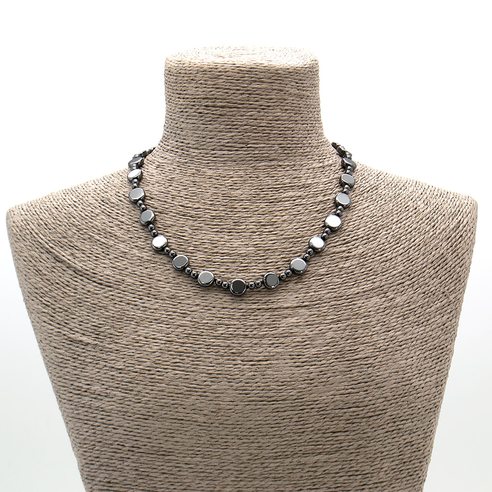 Фото товара бусы из гематита таблетка круглая плоская 10 мм