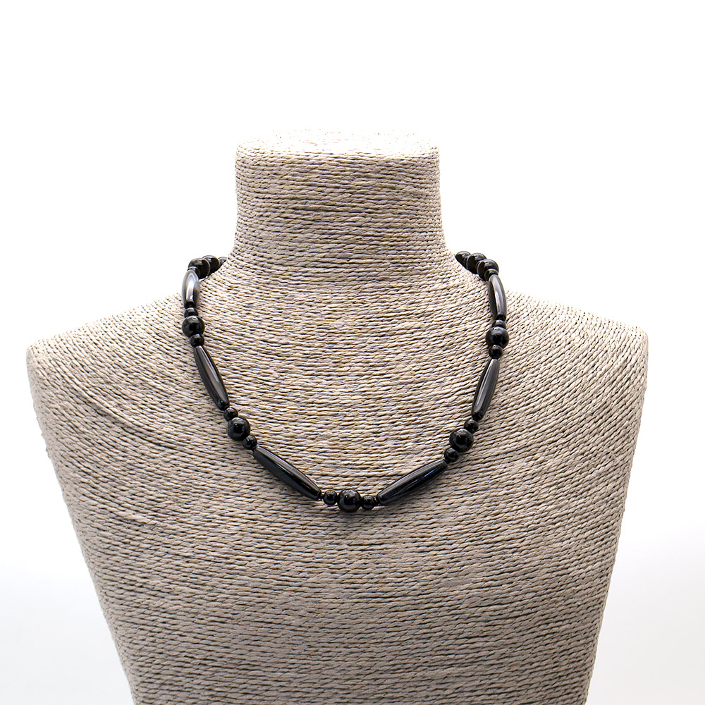 Фото товара бусы из агата черного бочонок 35*18 мм