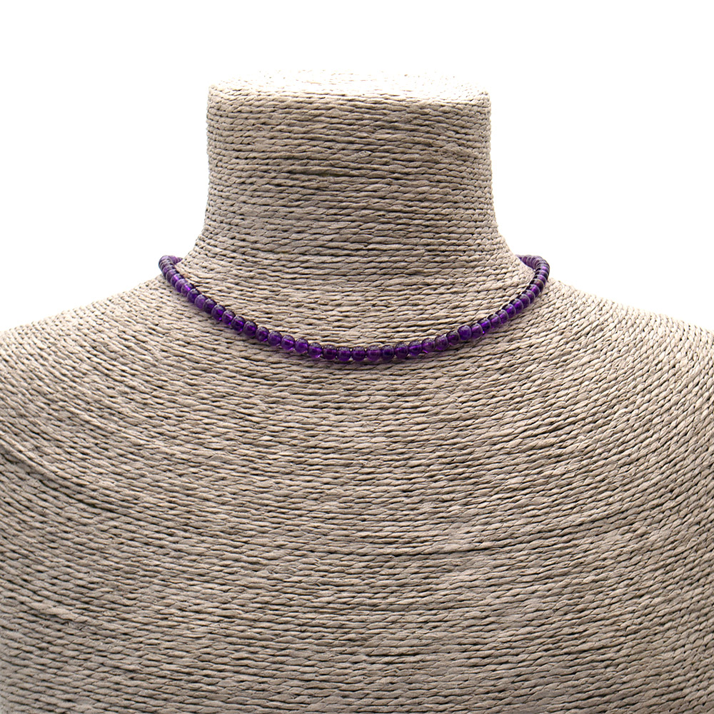 Фото товара бусы-чокер из аметиста 4 мм