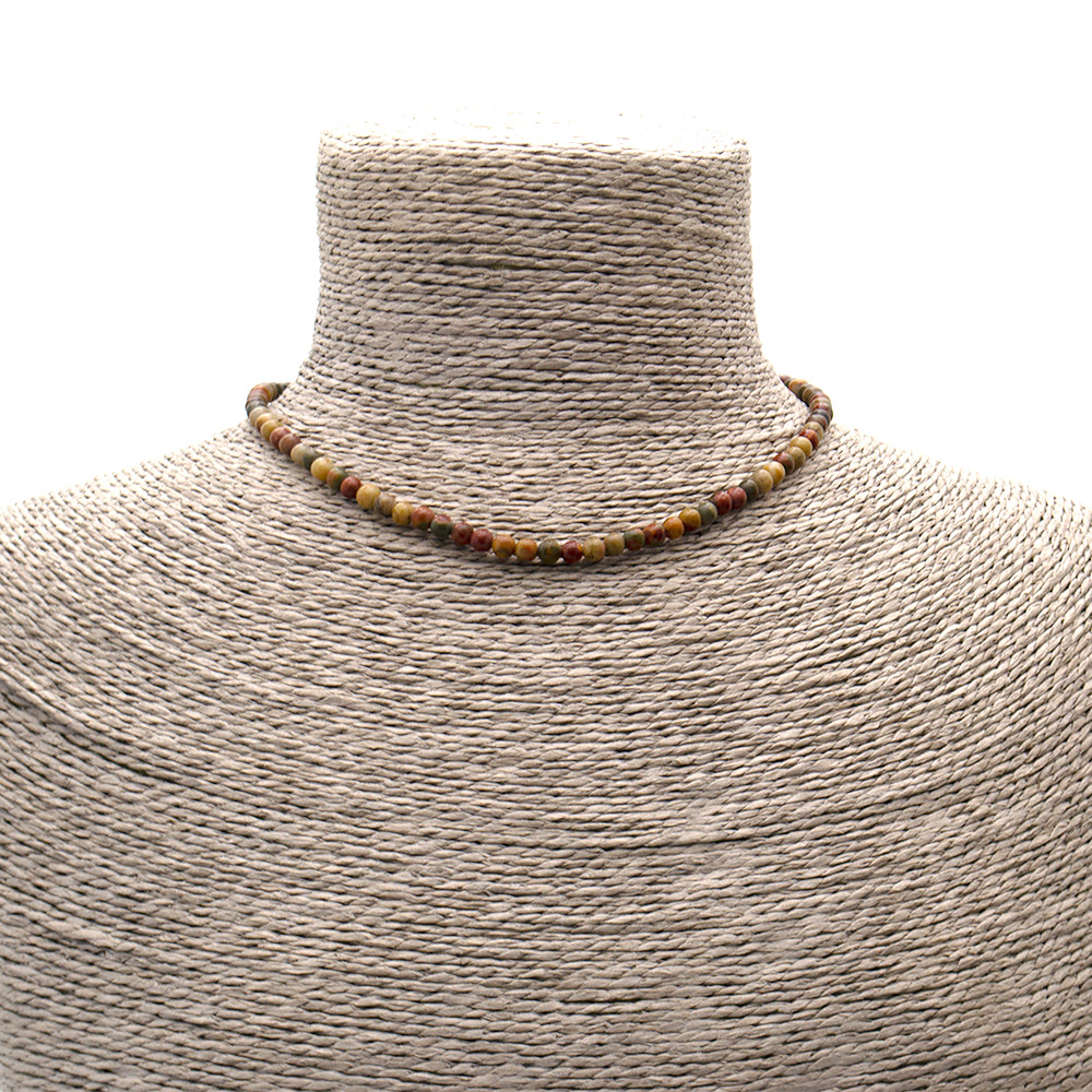 Фото товара бусы-чокер из яшмы уральской 4 мм