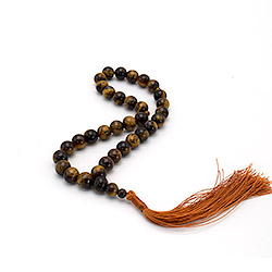 Фото товара четки из тигрового глаза 10 мм 33 бусины