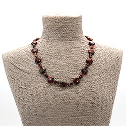 Фото товара бусы из сердолика темного таблетка круглая