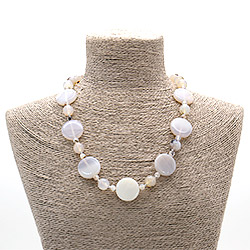 Фото товара бусы из агата мохового серого таблетка круглая 25 мм