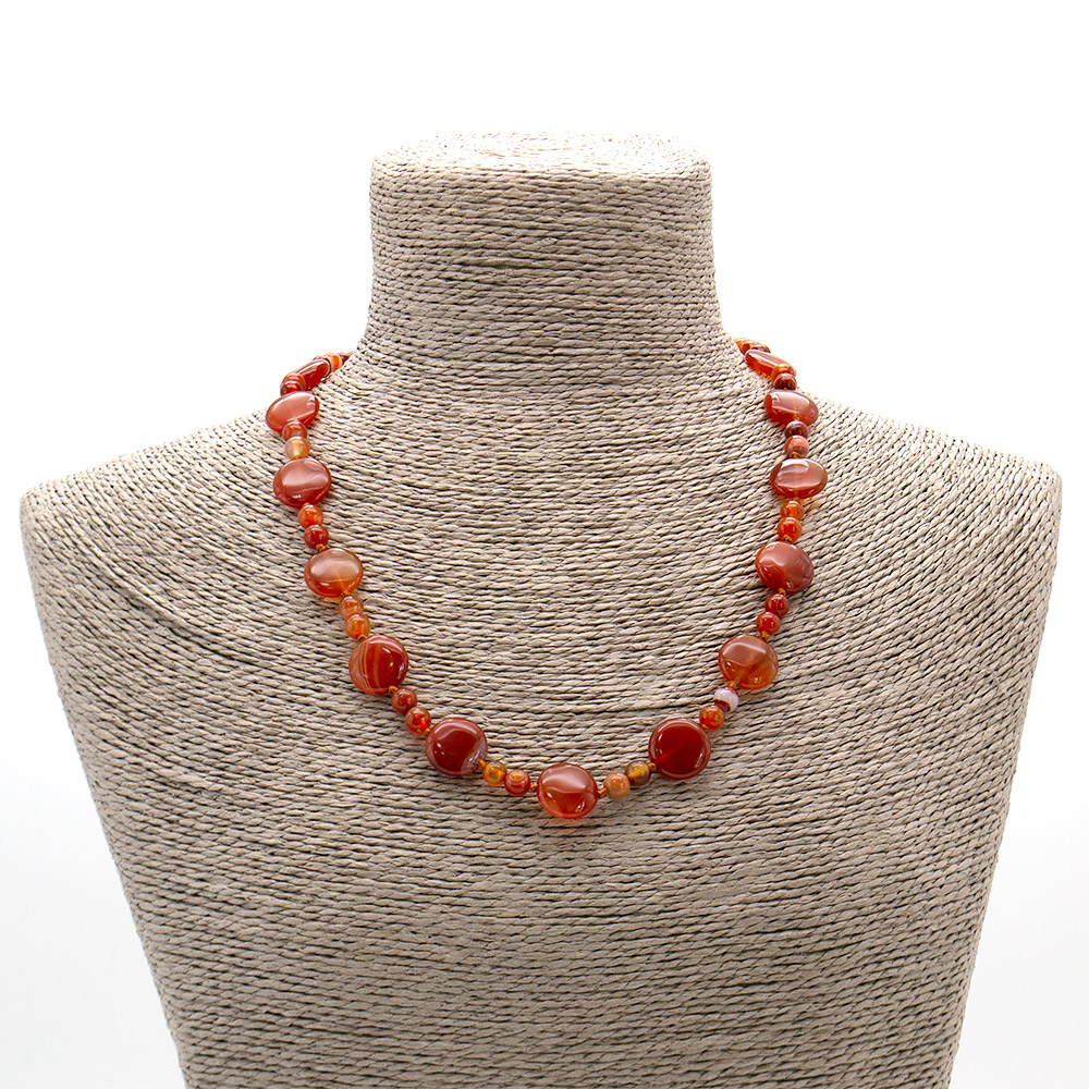 Фото товара бусы из сердолика светлого таблетка круглая