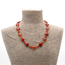 Бусы из сердолика светлого таблетка круглая