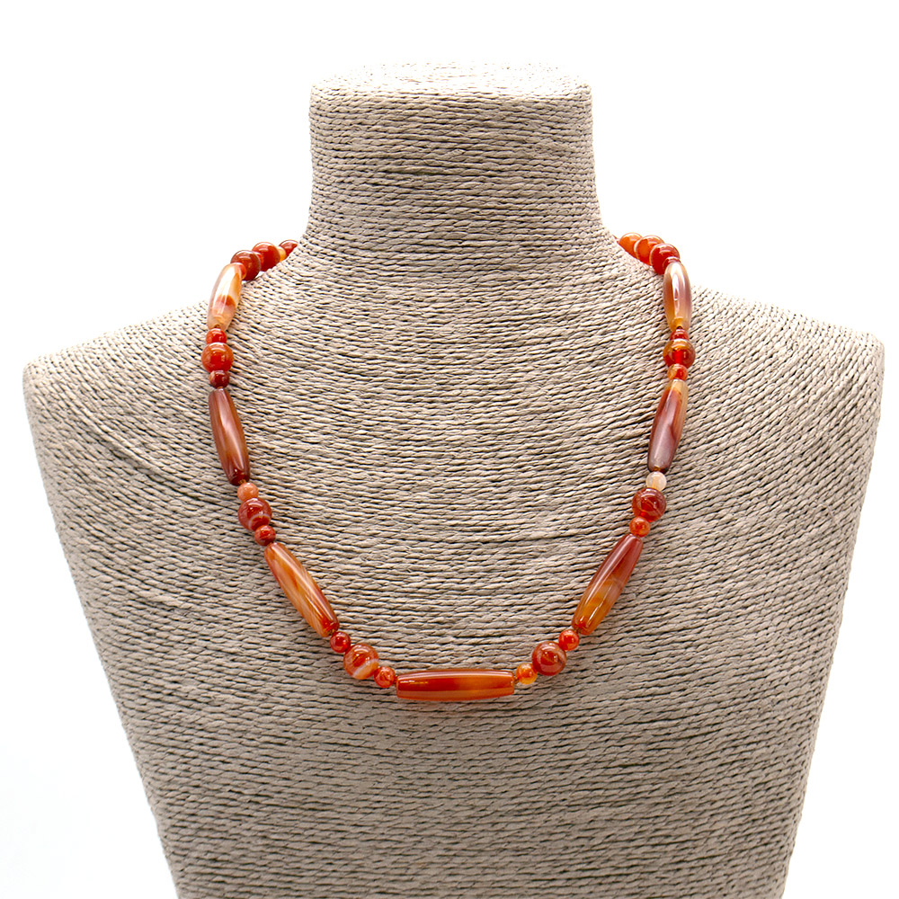 Фото товара бусы из сердолика светлого бочонок 30*10 мм