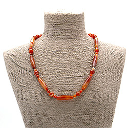 Бусы из сердолика светлого бочонок 30*10 мм