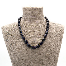 Бусы из авантюрина синтетического синего галтовка на увеличение