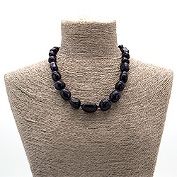 Бусы из авантюрина синтетического синего галтовка на увеличение