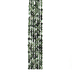 Кварц рутиловый зеленый галтовка 6*8 мм