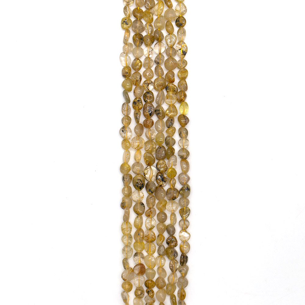 Фото товара кварц рутиловый желтый галтовка 8*10 мм