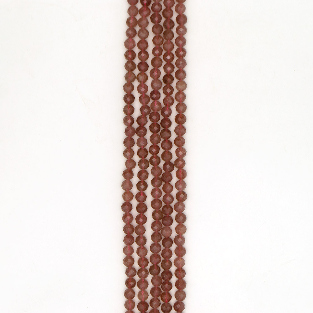 Фото товара земляничный кварц 8 мм грань люкс