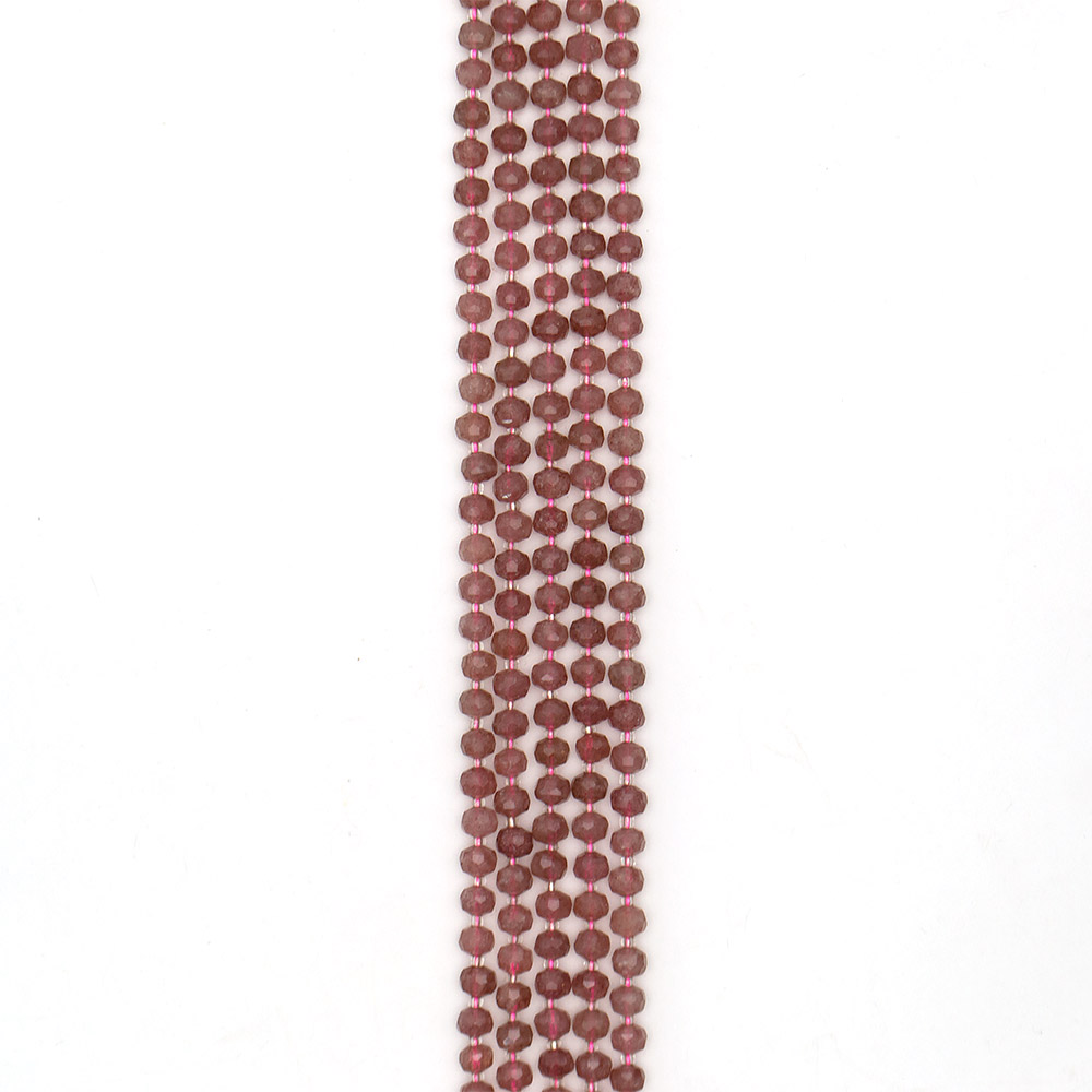 Фото товара земляничный кварц рондоль 8*6 мм грань