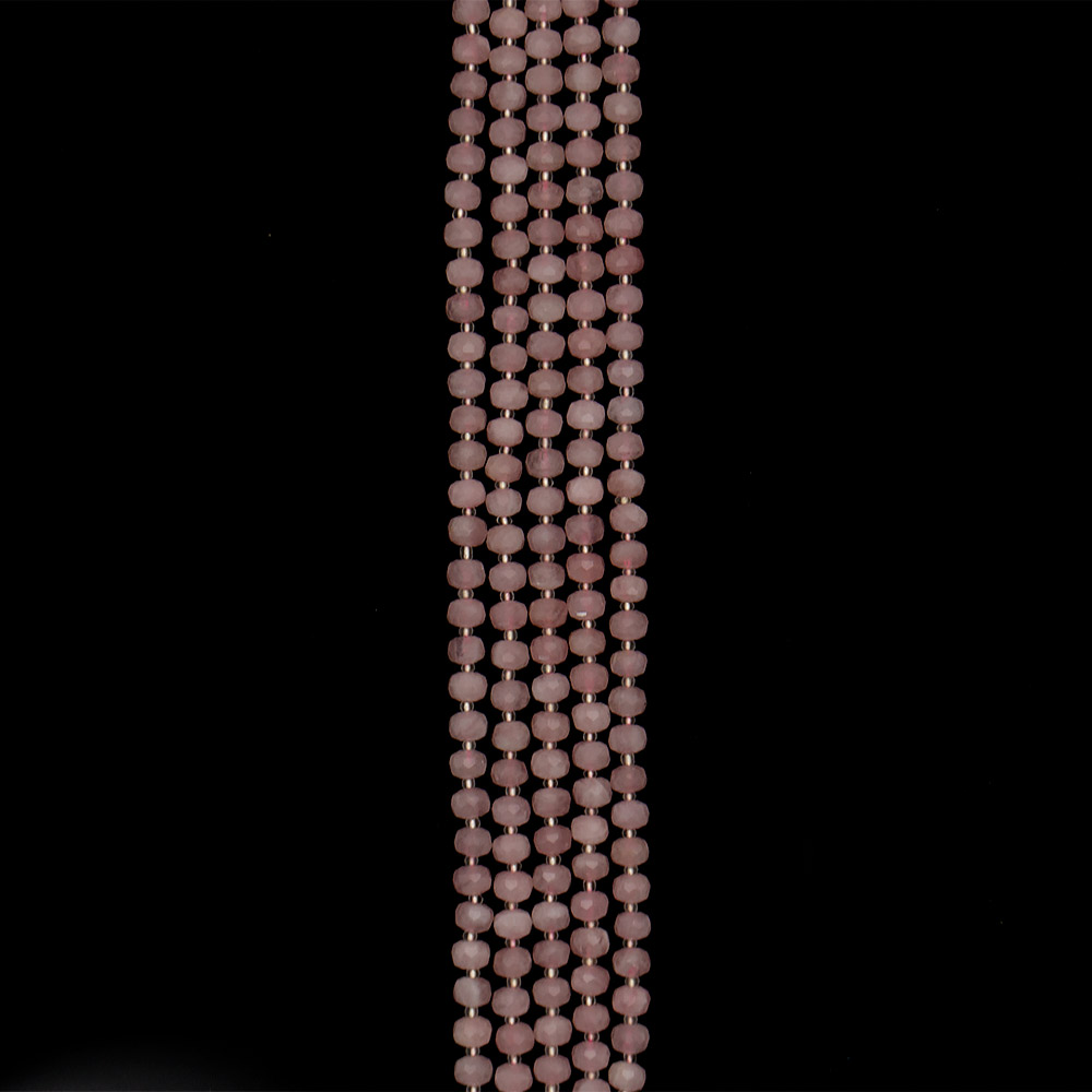 Фото товара розовый кварц мадагаскарский рондоль 8*6 мм грань