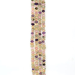 Цитрин,пренит,розовый кварц,аметист рондоль 6*11 мм с гранями