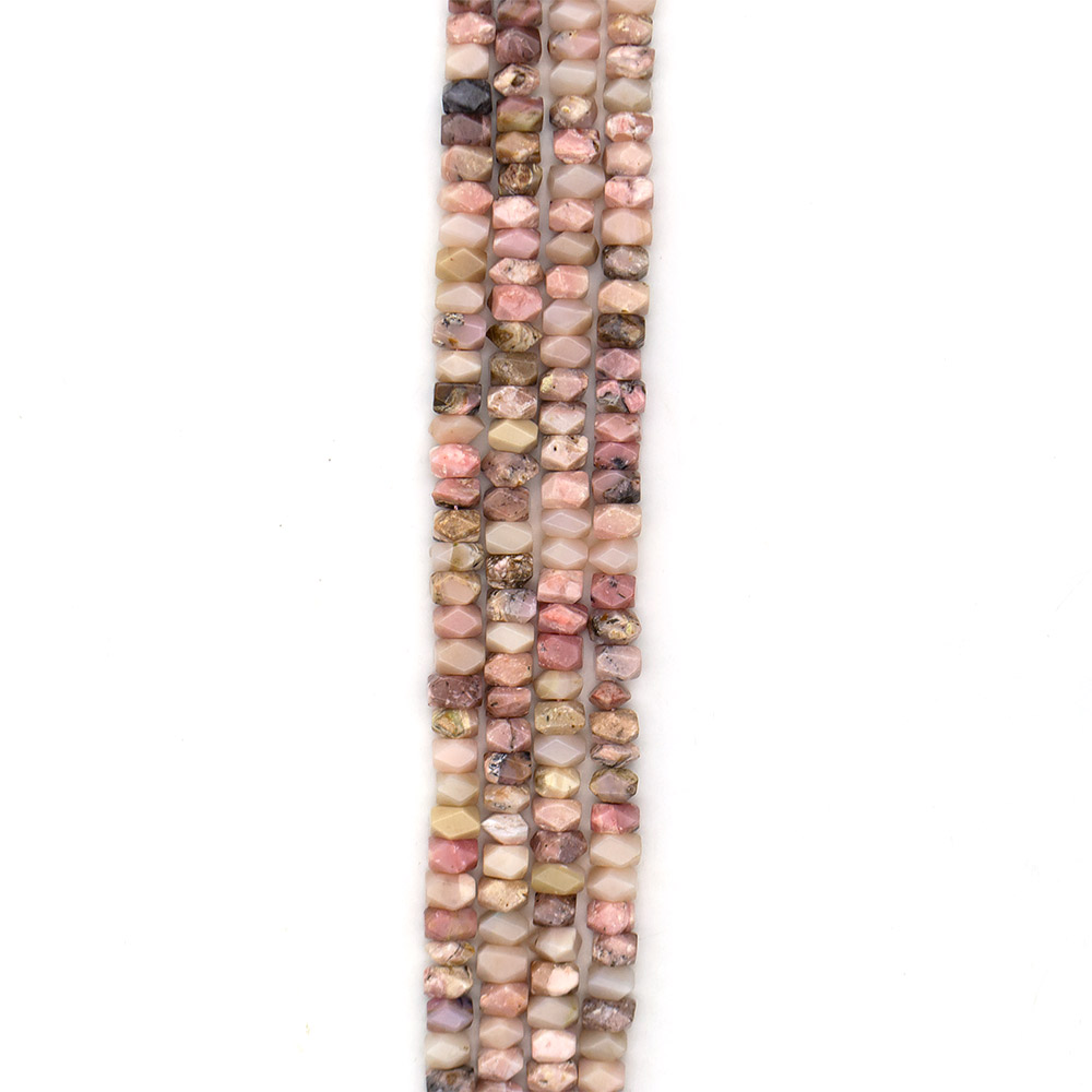 Фото товара опал розовый рондоль 6*11 мм с гранями