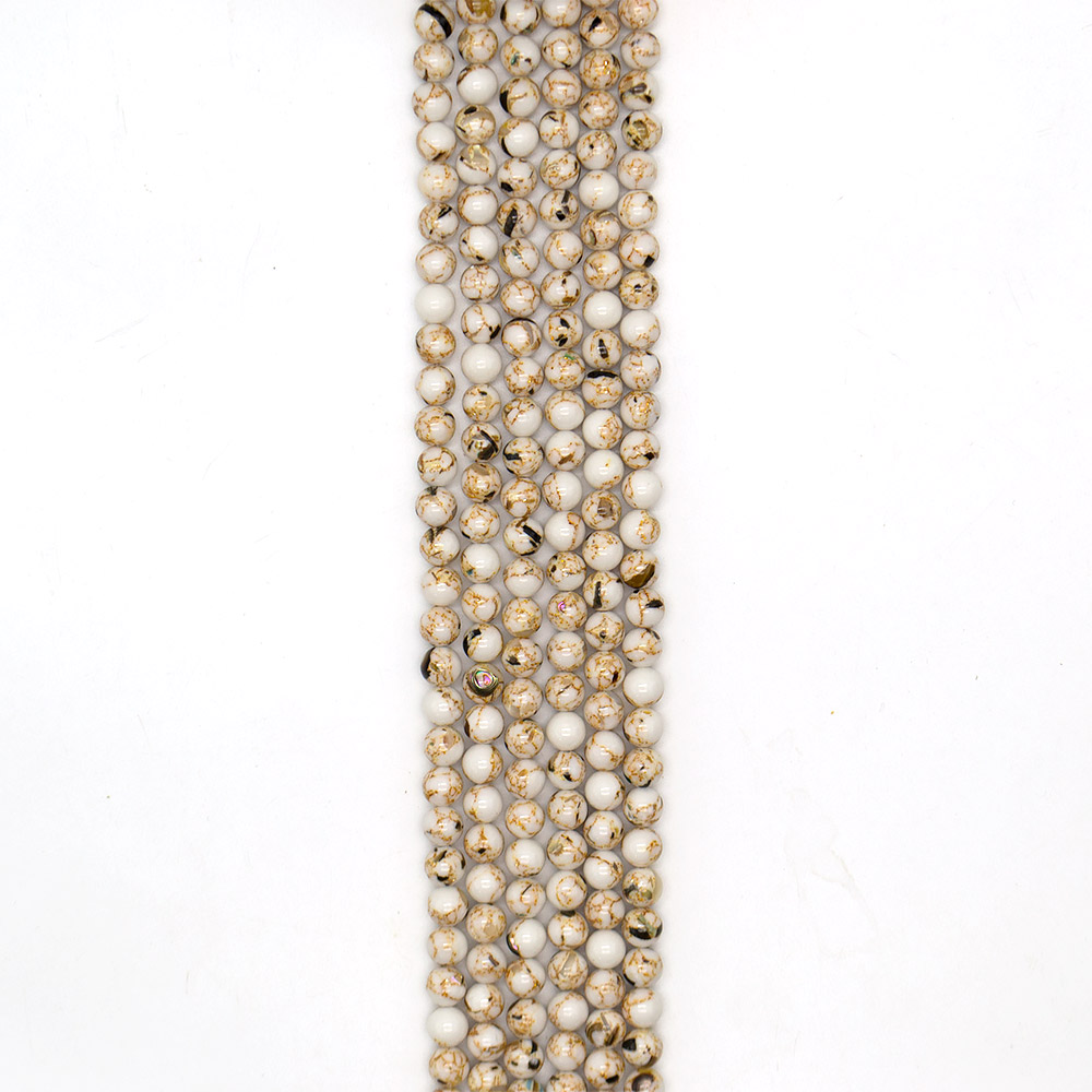 Фото товара мозаика белая с гелиотисом 8 мм