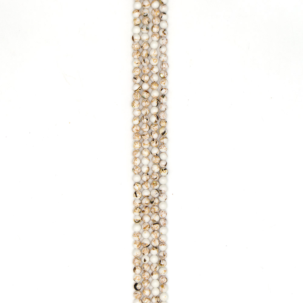 Фото товара мозаика белая с гелиотисом 6 мм