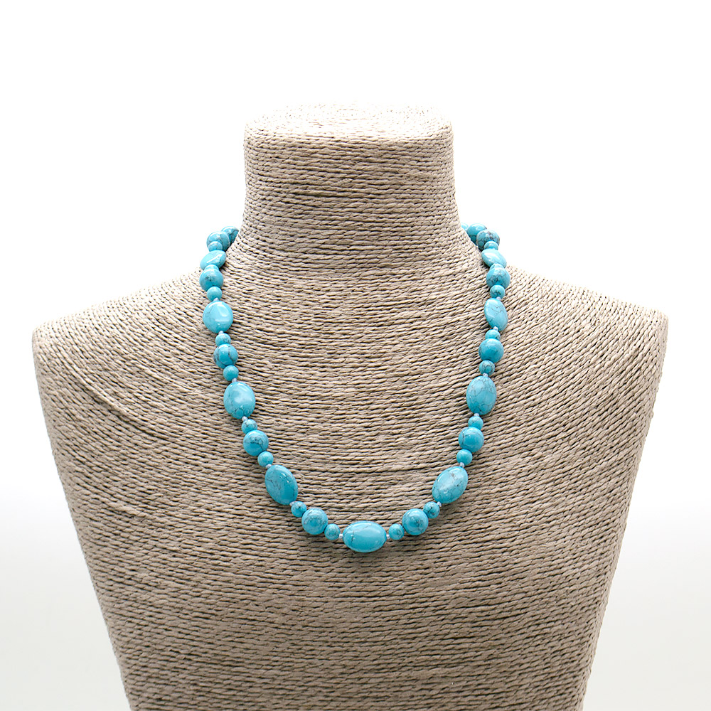 Фото товара бусы из бирюзы имитации таблетка 18*13 мм