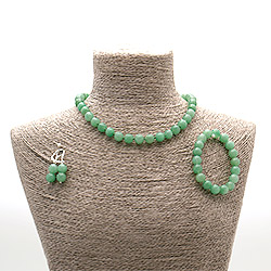 Фото товара бусы,браслет,серьги из авантюрина зеленого натуры шар