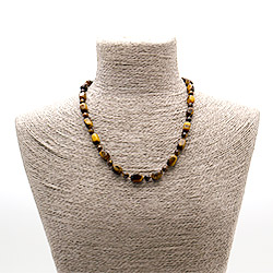 Фото товара бусы из тигрового глаза галтовка "кирпичик"