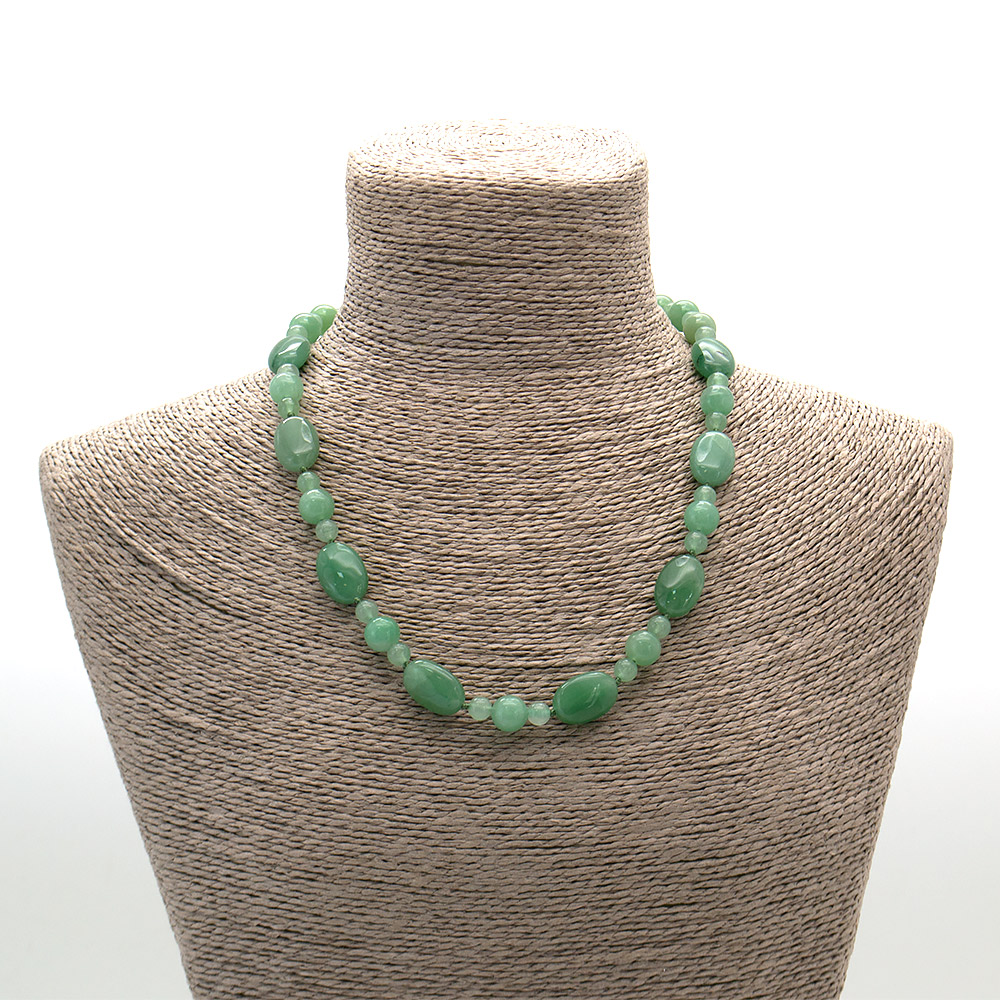 Фото товара бусы из авантюрина зеленого таблетка 20*13 мм