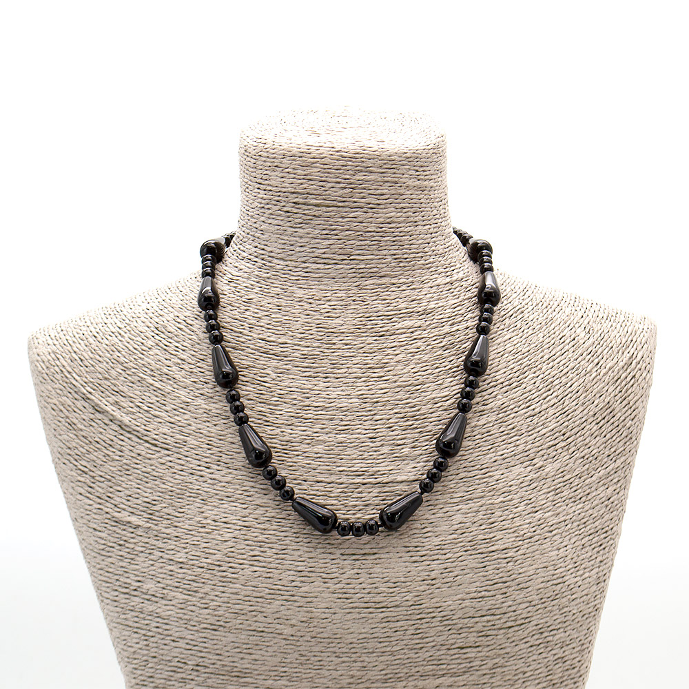 Фото товара бусы из агата черного капля 20*10 мм