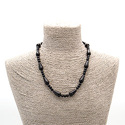 Фото товара бусы из агата черного капля 20*10 мм