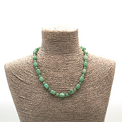 Бусы из авантюрина зеленого галтовка "кирпичик"