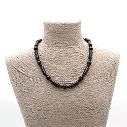 Бусы из агата черного цилиндр 20*8 мм