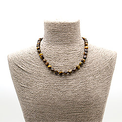 Бусы из тигрового глаза галтовка