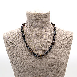 Бусы из агата коричневого цилиндр 14*10 мм