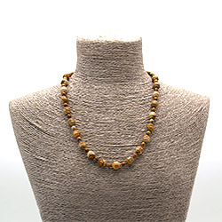 Бусы из яшмы песчаной биконус граненый